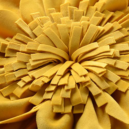 Decorative 3D Flower Throw Pillow Covers Soft Velvet Handmade Pillowcases Cushion Covers for Couch Bed Living Room Home Decor 18x18 Inch Yellow - Image 5