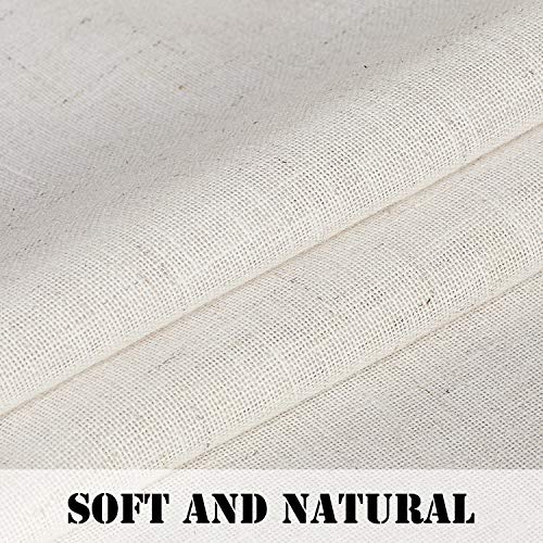 H.Versailtex PART-HVTABDM-5284IVORY Linen Curtains Linen Blended Curtains Tab Top Window Treatments Panels Drapes For Living Room/Bedroom, Elegant Energy Efficient Light Filtering Curtains thumb #5
