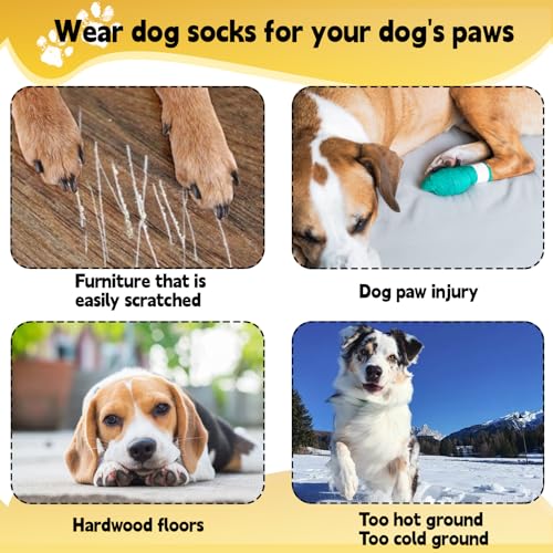 Antirutschsocken Hund Katzen der Hundebeschützer Dog Shoes Booties Hunde Hitzeschutz Hundestiefel Socken Antirutsch Hundesocken für Kleine Leckschutz Pfote Schuhe Urlaub Zubehör Hundebekleidung(XS)