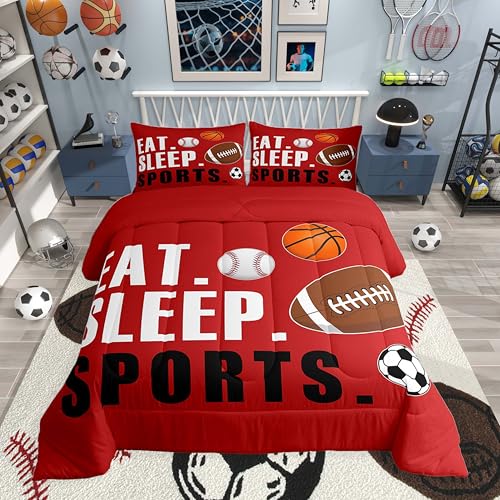 Image of Feelyou Sports Comforter Set King Size for Kids Boys Girls