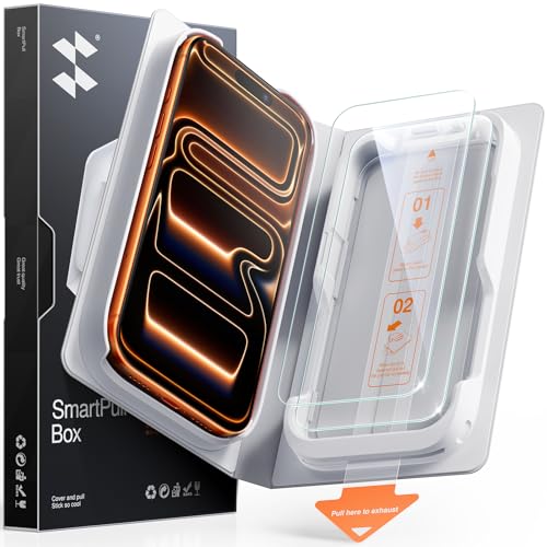 Image of SMARTDEVIL 2 Pack Tempered Glass Screen Protector for iPhone 17 Pro Max | SmartPull Box Bubble-Free Instant Install Applicator, 9H Military-Grade Protection, Case-Friendly
