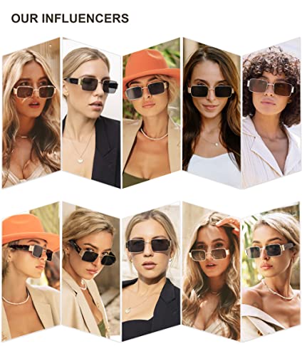 SOJOS Retro Fashion Rectangle Sunglasses Womens Mens Vintage Trendy Square Shades SJ11622