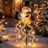 Snowman Magic Fountain - Flowing Snowflake LED Christmas Garden Light (A-1)