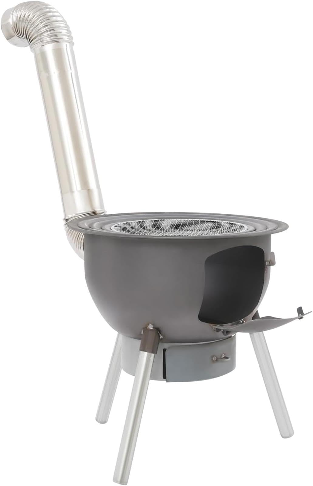 Holzofen – Tragbarer Holzkohlegrill mit Grillrost für Kochen im Freien und Camping