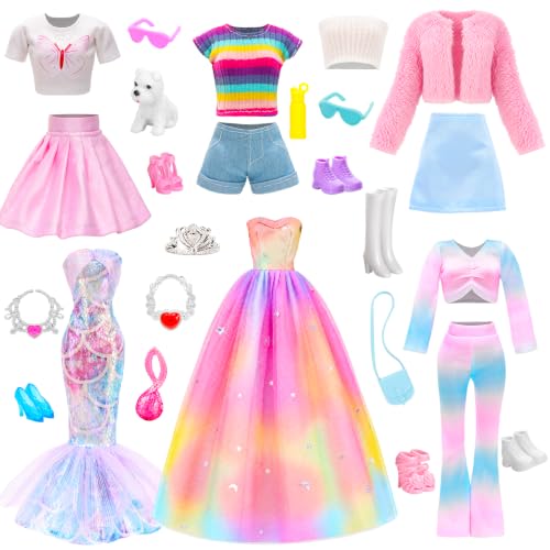 21 Pcs Fashion Doll Clothes & Accessories for 11.5 Inch Girl Dolls