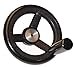 Morton PHW-62 Nylon Dished Hand Wheel with Revolving Handle, 4-59/64" Diameter, 1-3/32" Hole