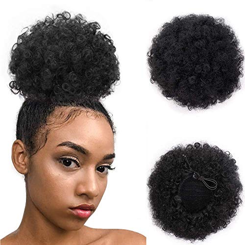 Vigorous Afro Puff Drawstring Ponytail for Black Women Synthetic Short Afro Kinky Curly Ponytail Hair Extensions with Clips