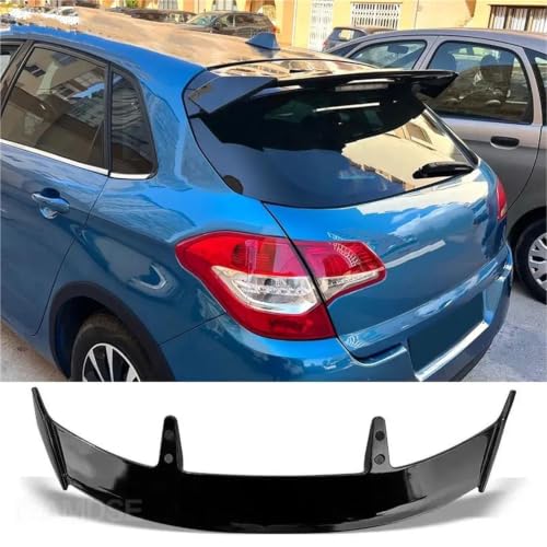 Becquet de toit en carbone pour Citroën C4 2011-2015, aileron arrière noir de type Te - 2
