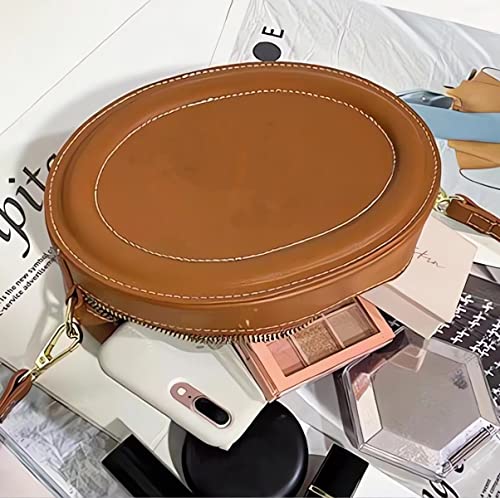 Leather Designer Female Crossbody Bags and Chain Handbags,Women's Purses Quilted Shoulder Round Satchel Bags4