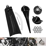 HDBUBALUS Crankcase Fill Funnel Primary Case Oil Fill Drip Free Oil Filter Funnel Set with Oil Filte