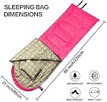 DESERT & FOX Cotton Flannel Sleeping Bags with Pillow, 4 Season Warm & Cold Weather Envelope Compression Sack, Lightweight & Portable Backpacking Sleeping Bag for Outdoor Camping, Hiking, Traveling