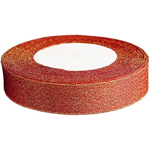 TLXX Organza Ribbon for Gift Wrapping,25 Yard 20mm Wide Glitter Ribbons for Gift Wrap Wedding Festival Craft Home Party Baking Cake Decorations(Red) Cover