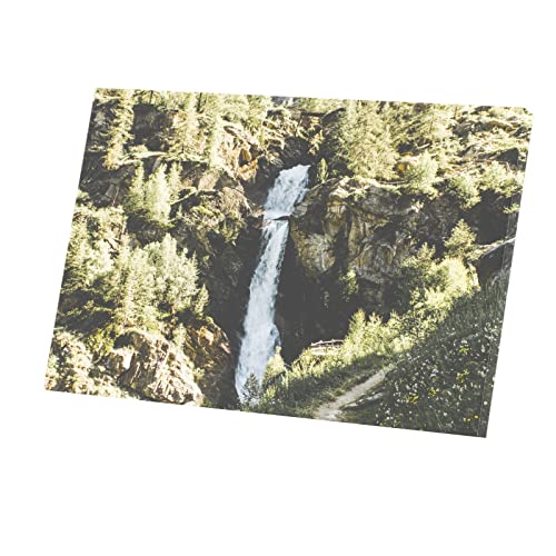 Toile cascade forêt de pins pour salon style chalet montagnard