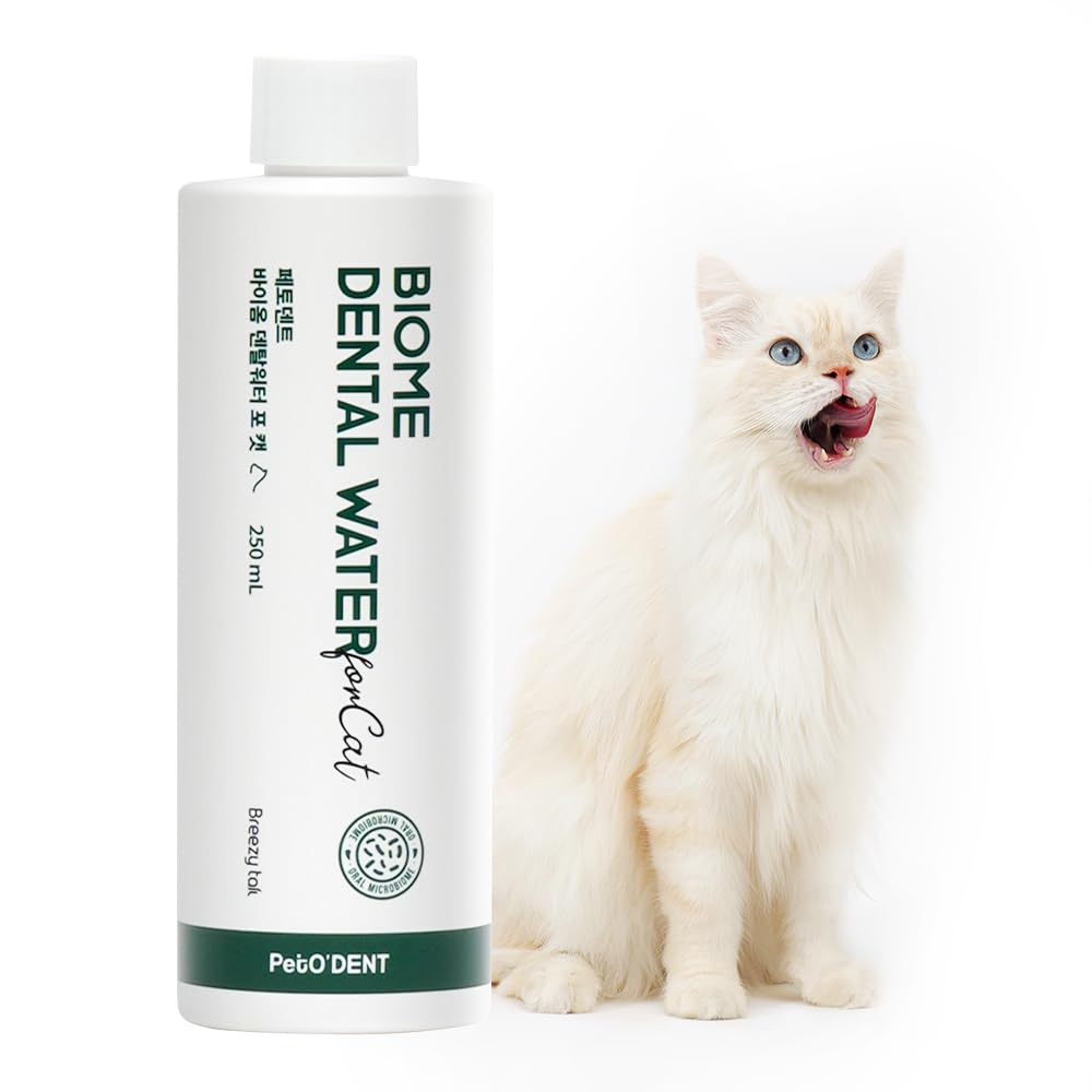 PetO'Dent Dental Water Additive for Cats, Tasty Formula, Hydration, Oral Health, Fresh Breath, Healthy Gums (8.45 fl oz/250ml)