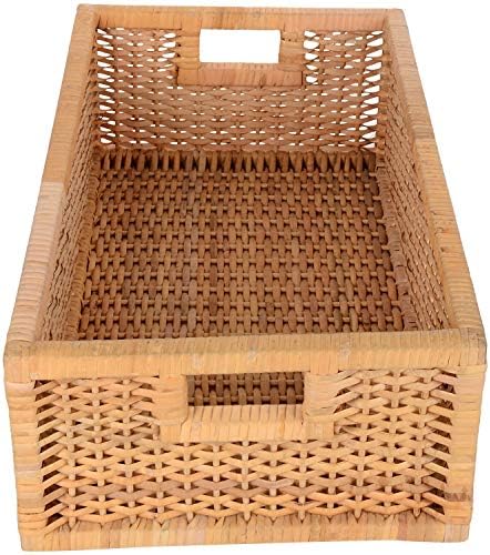 Good Living Rattan and Wicker Basket (19x11x6 Inches, Natural)