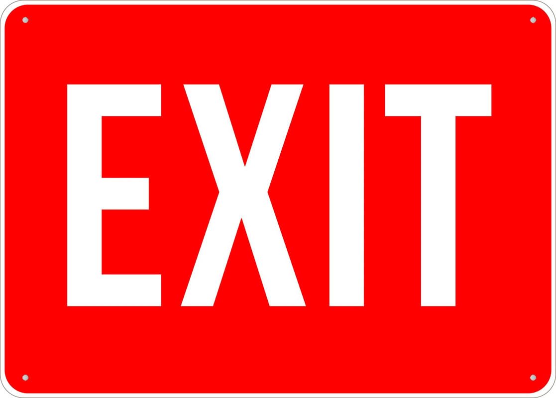 Exit Red And White Aluminum Metal Sign 12"x8" Premium Aluminum Sun-Proof Rust-Free For Home/Yard Use