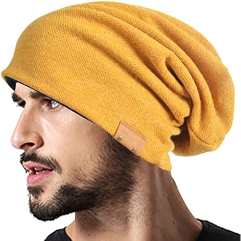 VECRY Men Oversized Slouch Beanie Large Skullcap Knit Hat (Ginger) Cover