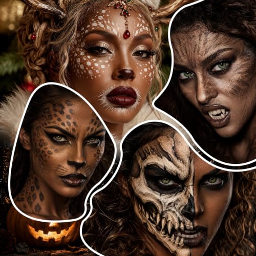 Image of BADCOLOR Brown Face Body Paint Stick, Full Coverage Face Paint Stick for Adults Children Cosplay Makeup, Blendable Facepaint Foundation for Werewolf Deer Bear Scarecrow Zombie Pirate Cosplay