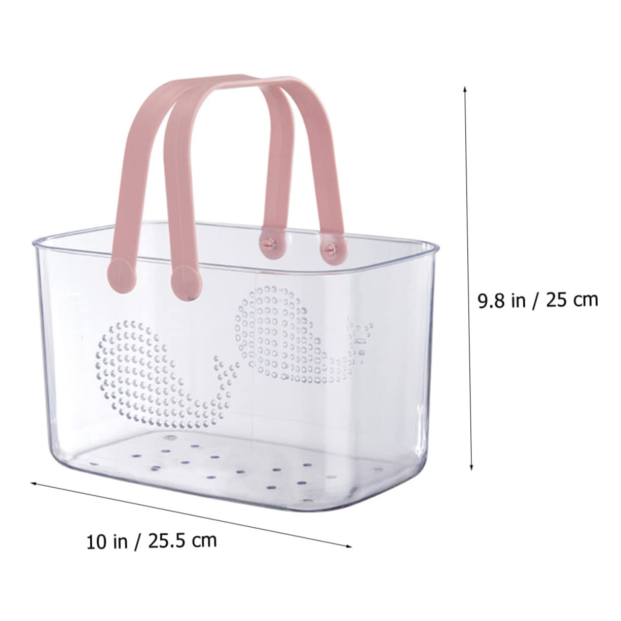 Alipis Cesta Organizadora de Ducha Portátil Grande Cesta de Almacenamiento de Plástico Transparente Rosa con Asa Resistente y Fácil de Transportar para Baño y Artículos de Tocador de Uso