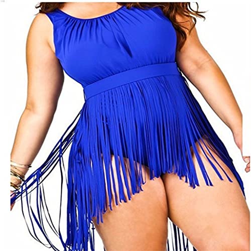 Maillot de bain grande taille une pièce à franges CLSDRZC pour femme