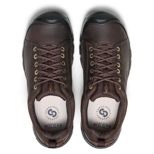 KEEN Men's Targhee 4 Casual Leather Comfortable Durable Oxfords, Java/Black, 9.5 by KEEN - Used condition - Image 5