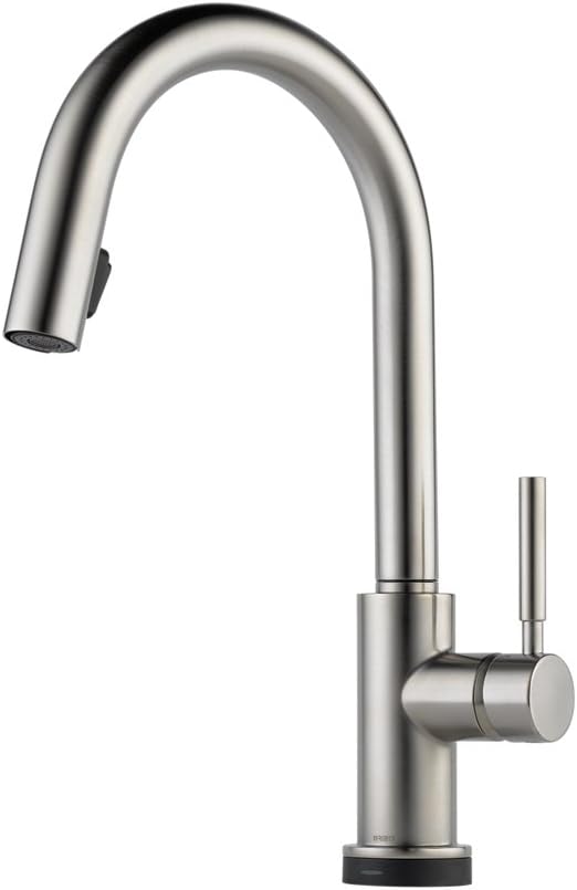 Brizo 64020LF-SS Solna Kitchen Faucet Single Handle with Multi-Functional Pull-Down Sprayer and Smart Touch, Stainless Steel
