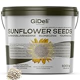 GiDeli Sonnenblumenkerne geschält 5 kg in Eimer - Roh und Ungesalzen - Gesunder Snack für Menschen - Ideal zum Essen, Backen und Kochen