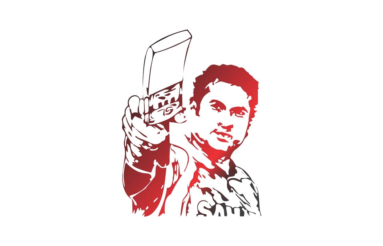 DivineDesigns Sachin Tendulkar in Red & Black Color Wall Sticker | Wall Sticker for Living Room/Bedroom/Office and All Decorative Stickers-image-33