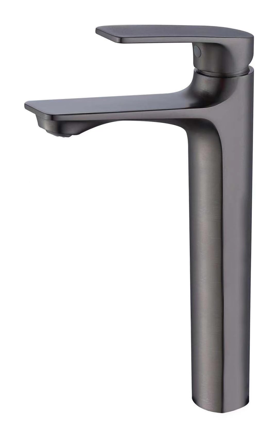 Robinet lavabo chaud et froid en cuivre gris fusil avec système élévateur
