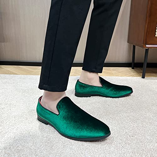 Image of FLQL Men's Luxury Penny Loafer Slip-On Velvet Shoes Party Dancing Shoes Suede Wedding Shoes Plus Size 7-13