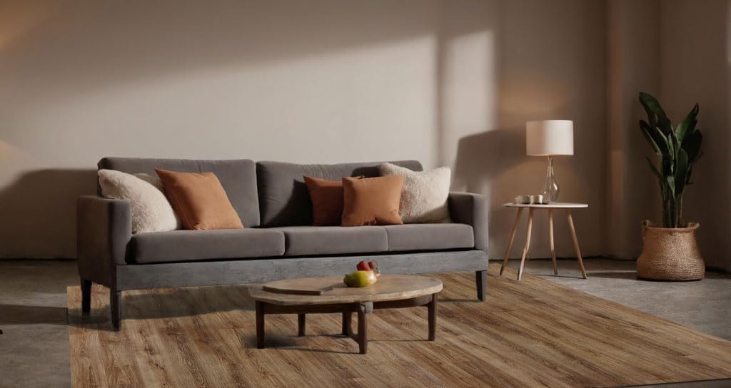 Tadi & Imperio1979 Tapis en Vinyle Imitation Bois Miel - Élégance et durabilité pour décoration d'intérieur
