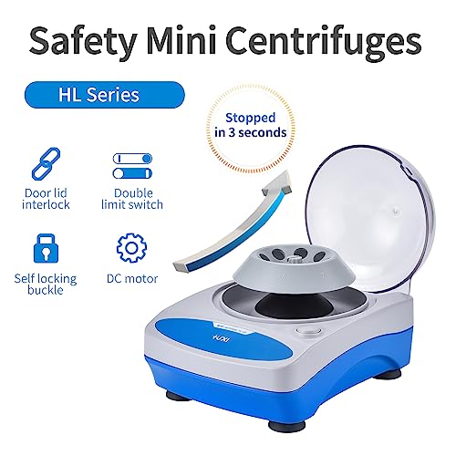 +Uxi Lab Benchtop Mini Centrifuge 4000Prm,Medical Centrifuge Machine For Plasma Prp With 2 Interchangeable Rotors For 8×0.2/0.4/0.5/1.5/2Ml Test Tubes, Prp Centrifuge Machine Low Noise 110V #TOP3