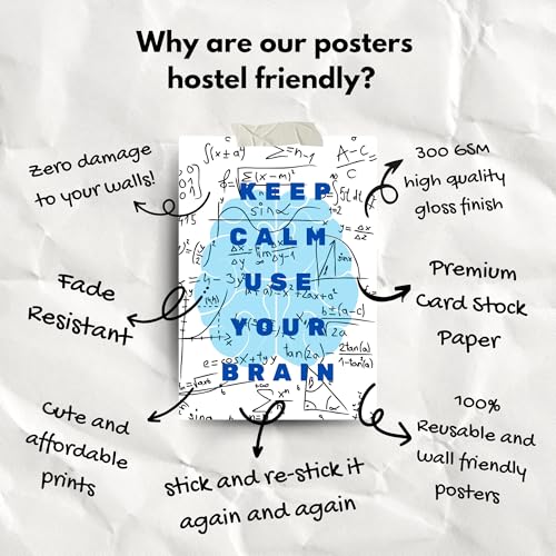 Image of Yellow Town India Engineering Motivation Poster Kit | Set of 21 Hostel-Friendly Reusable Posters with Wall-Safe Adhesive | Multi-Size A4, A5 & A6 | 300 GSM Glossy Card Stock | Study Room & Exam Preparation Wall Decor