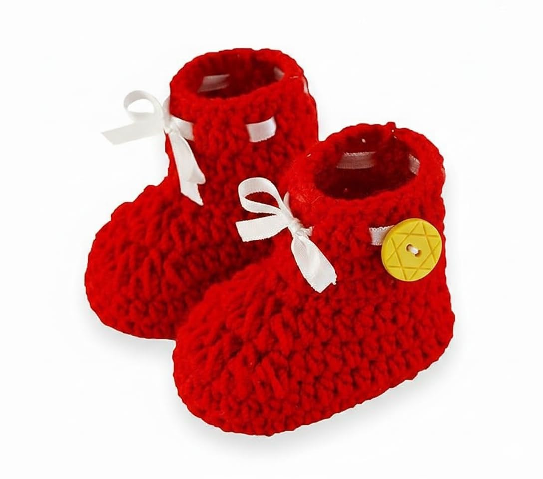 Woolen Kid's Booties crochet art for baby boy and baby girl, Beautiful infants Booties-image-13