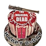 Halloween Cake Topper Walking Bloody Dead Trick or Treat Decorations for Halloween Horror Movie Theme Party Birthday Party Supplies Cake Decorations