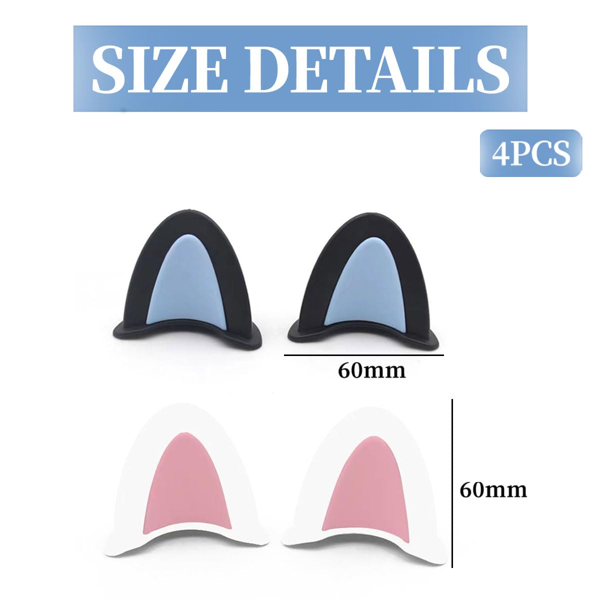 4 Orecchie Di Gatto Per Casco Moto - Decorazione Adesiva In Plastica - Foto 10