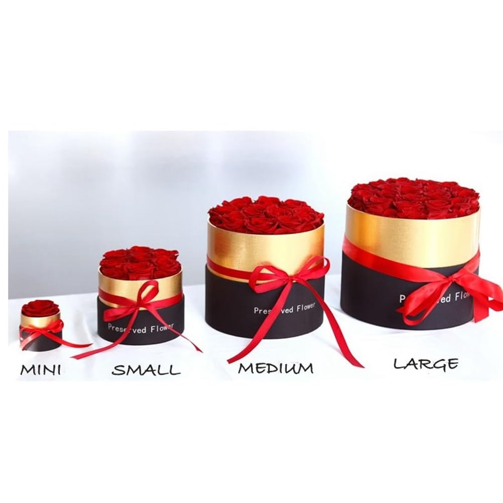 Romantico una Rosa in Scatola Regali Moglie Rosa Reale Set Regalo di Fiori Preservati Decorazione della Casa Giorno di San Nozze-A