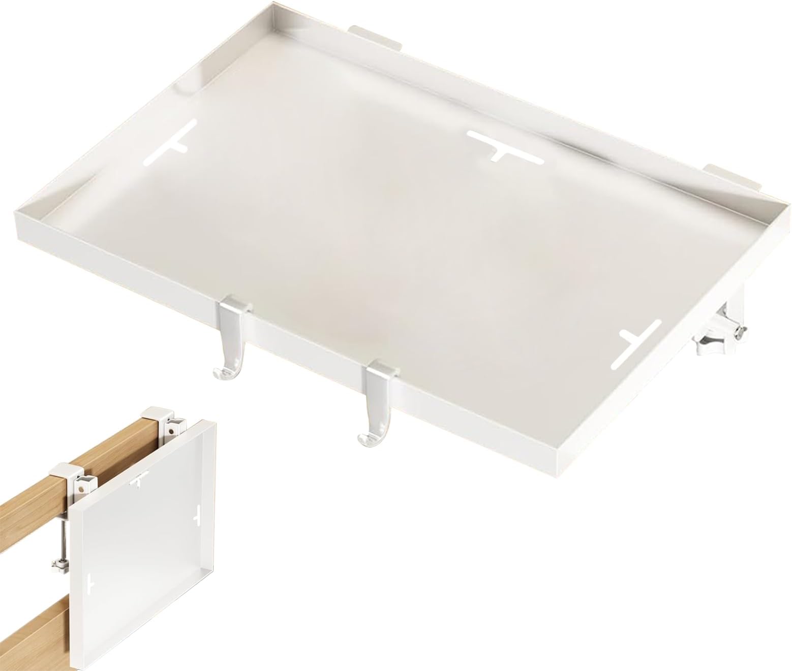 Bed Shelf - Clip On Bunk, Foldable Dorm Organizer with Non Slip Grip Pads, Space Saving Storage, Ideal for College Top Bunk