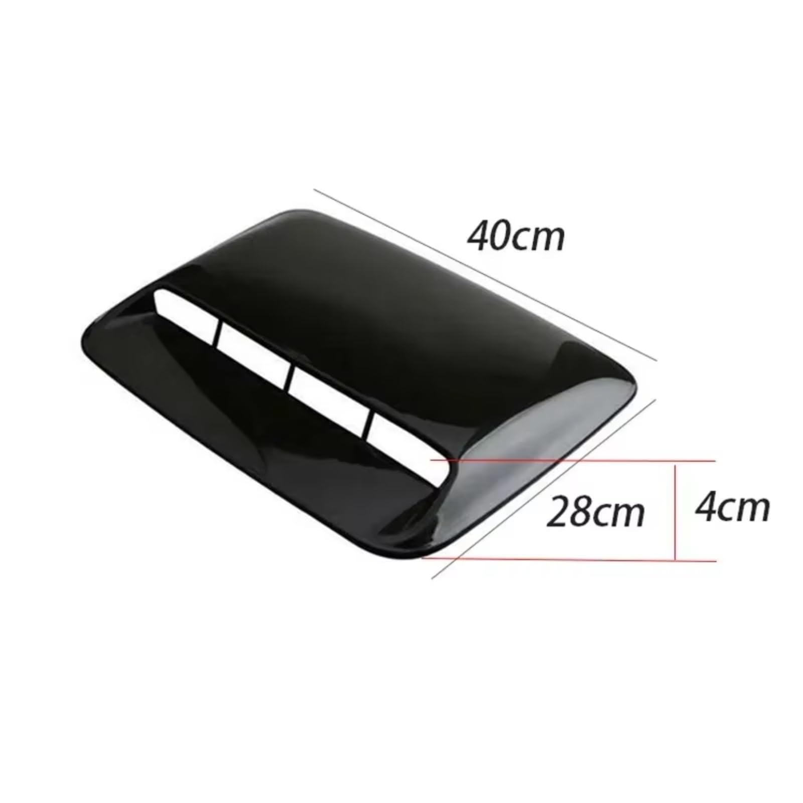 Rejilla Capó Pegatina Cubierta 40cm Universal Scoop Decorativo Admisión Flujo Aire Rejilla Ventilación Capó Bonnet Adaptado A Vehículos Planos(Black1,1pcs)