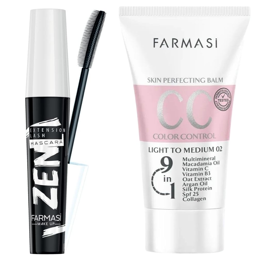 CHANSAN COSMETICS Protection Base 2本 Amazon.com: FARMASi CC Cream & Zen Extension Lash Mascara Makeup
