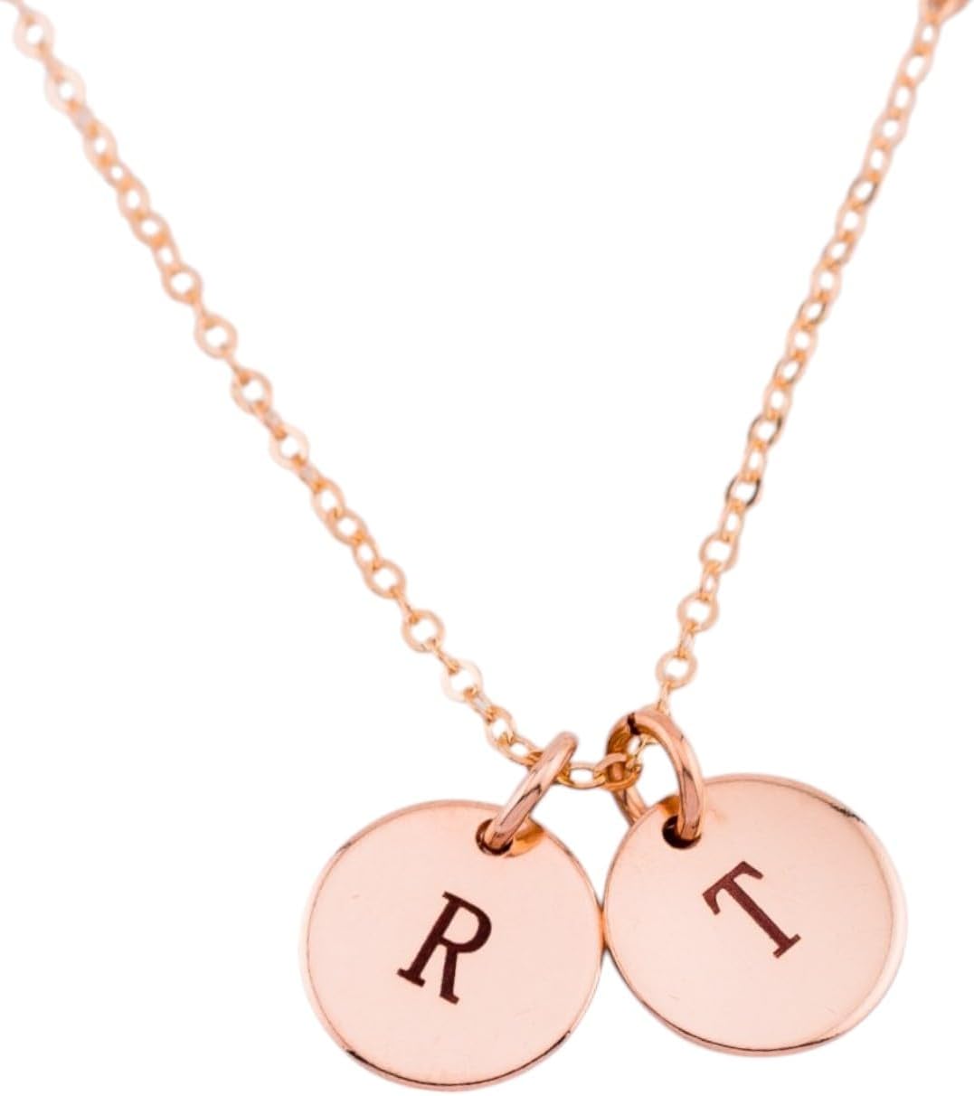 HotMixCold Personalized FOUR Initials Disc Charm Necklace,Custom Monogram Jewelry, Sister, Best friends, Family, Mothers Gift - Image 4