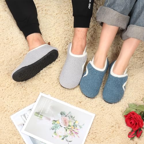 Image of Ibeauti Women Mens House Slippers Lightweight Comfy Barefoot Slipper Socks Rubber Sole House Shoes for Indoor /Outdoor Bedroom Travel