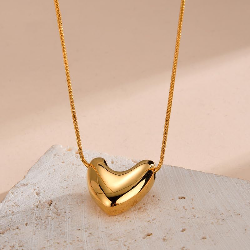 18K Gold Plated Dainty Heart Pendant Necklace for Women, Simple Minimalist Jewelry, Adjustable Chain, Cute Jewelry Gift - Image 5