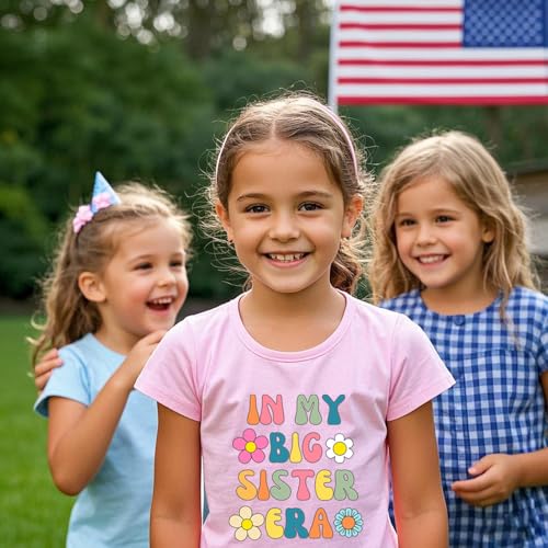 Image of Big Sister Shirt Toddler Shirts Promoted to Big Sister Announcement Big Sis Tees Little Kids Top 2-7T