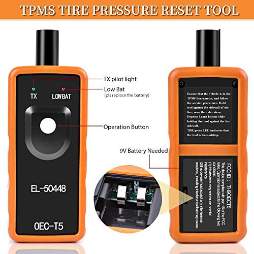 Jxgzcan Tpms Relearn Tool For Gm Oec T5 Super El-50448 Tire Pressure Monitor Sensor Reset Activation Tool For Gm/Buick/Chevy/Cadillac Series Vehicles 2006-2023, Orange #TOP2