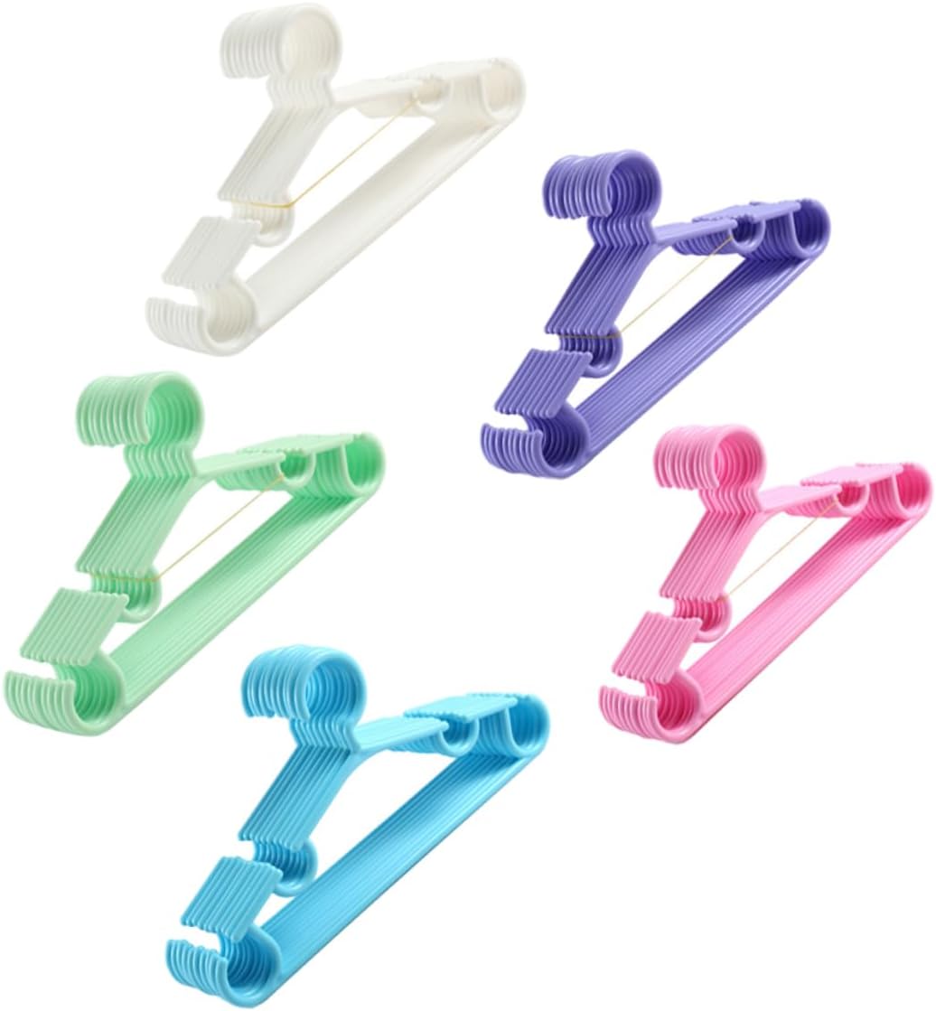 Ciieeo 50pcs Plastic Boy Girl's Clothes Hangers for Closet Organization Space-Saving Nursery Hangers for Boys and Girls Coats and