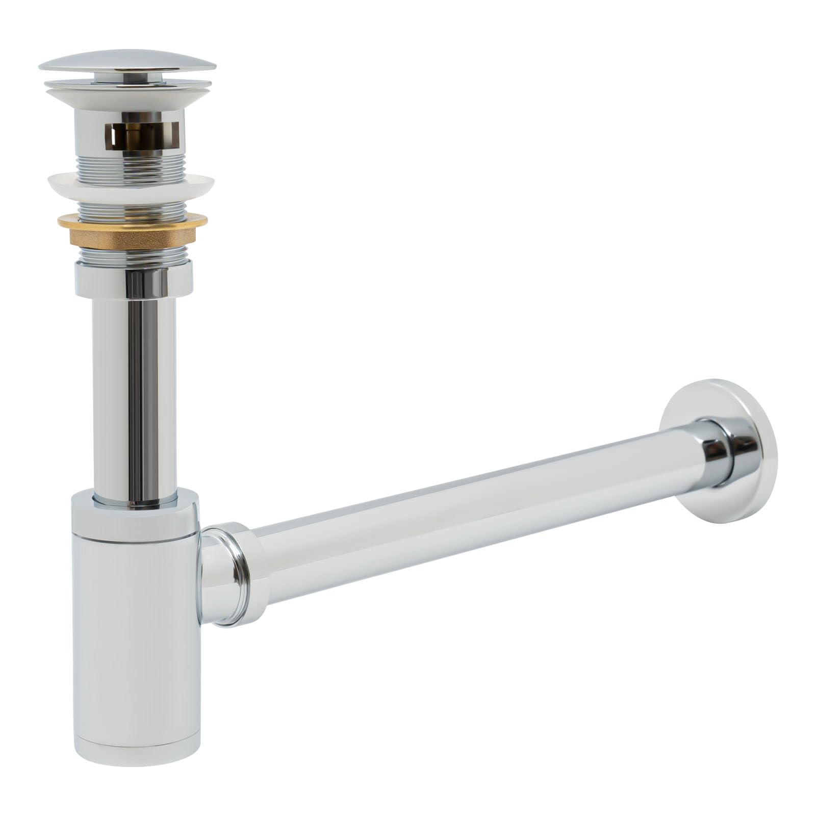 Fregadero con rebosadero, sifón de lavabo, grifo de desagüe desplegable, lavabo de baño, desagüe