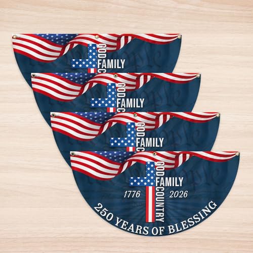 American Flag-Patriotic American Flag, 250 Years of Blessing God 1776 2026 Fan Flag, 3x6 ft, 2 Pack-USA Premium Polyester