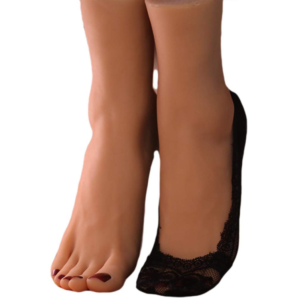 NCBH Fetiche de pies, Juguetes Fetiche, Zapatos de pie de maniquí Femenino de Silicona de tamaño Natural, Modelo de exhibición, boceto artístico, fetiches de pies para Hombres,B,37