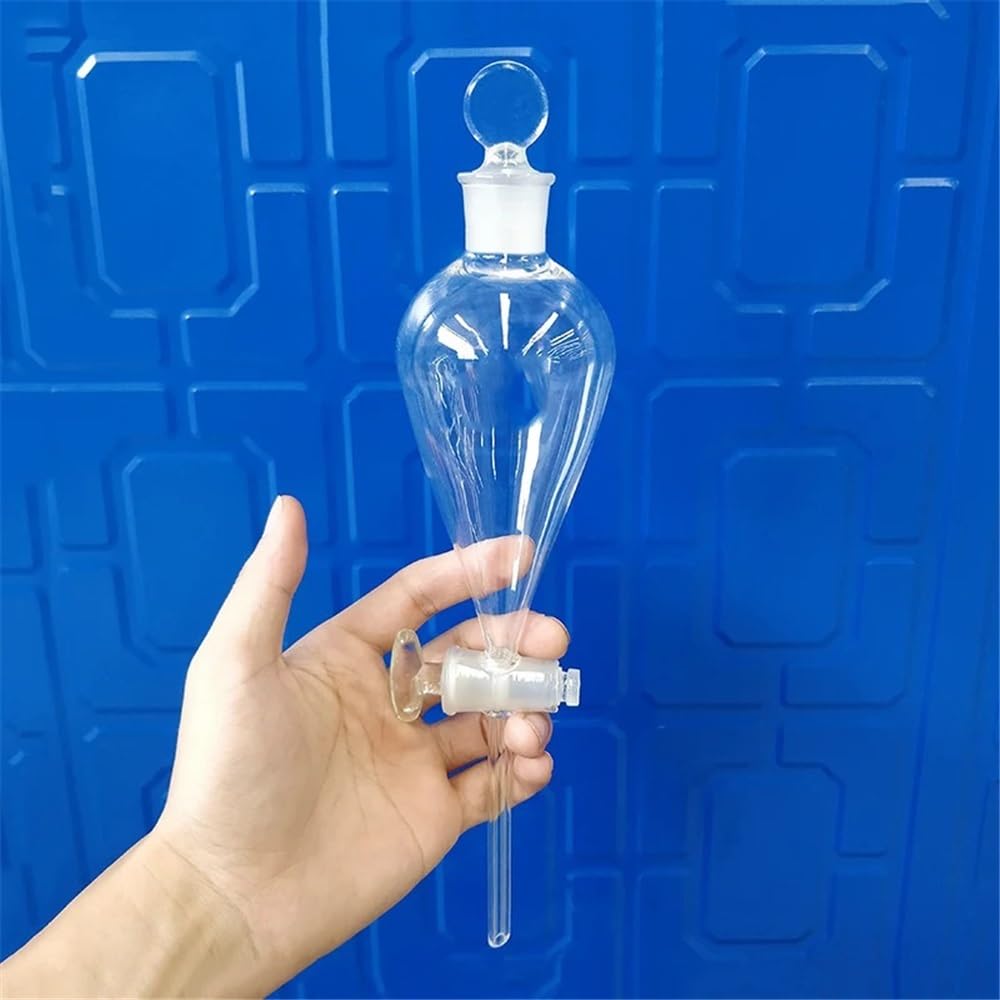 Instrumentos y Equipos de Laboratorio Embudo de decantación con tapón de vidrio esmerilado, 10 ml, 125 ml, 250 ml, 500 ml y 5000 ml, válvula de conmutación de vidrio.(5000mL)